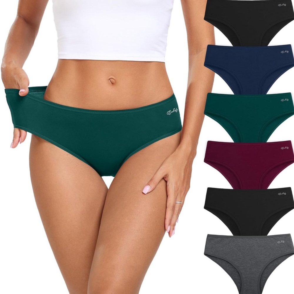 Coskefy - Cotton Hipster Panties Low Rise Briefs Soft - 5 pairs - size XL
